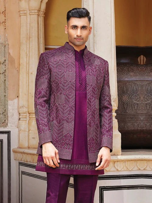 Jodhpuri Men Suit (Wine)