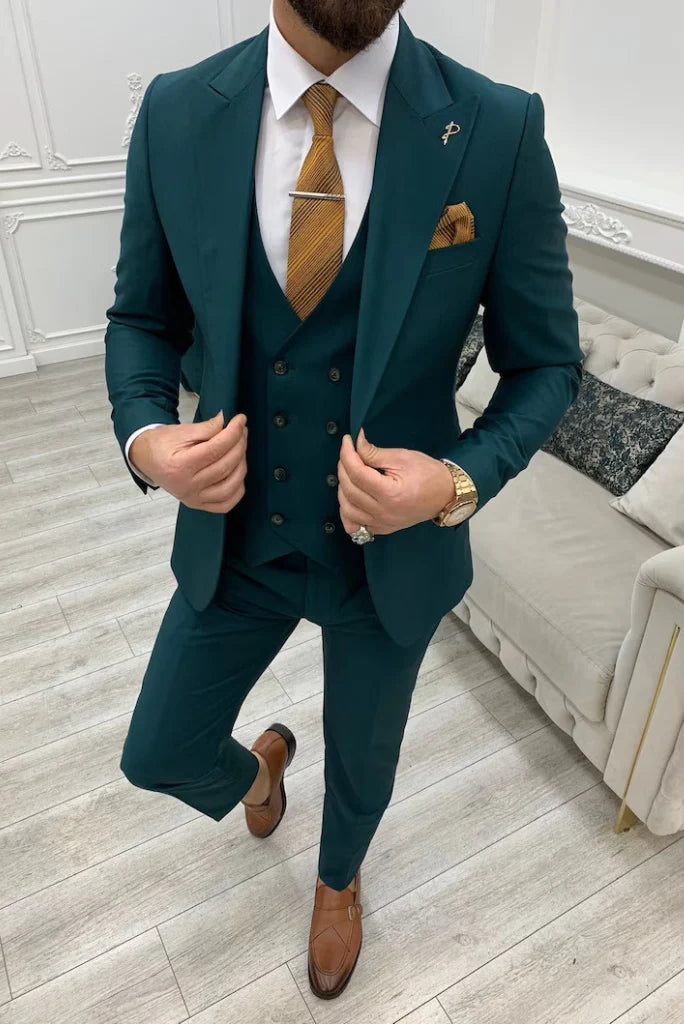 Men 3 Piece Suit (Green)