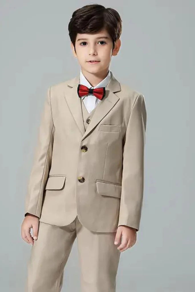 Beige three piece suit for boy