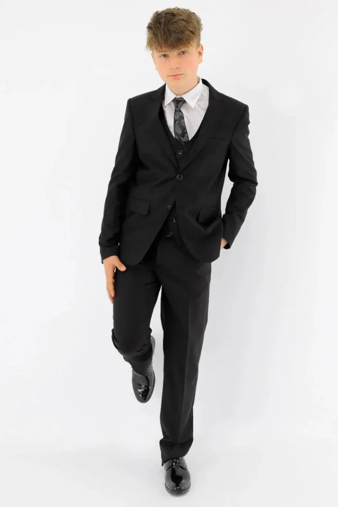 Three piece black suit