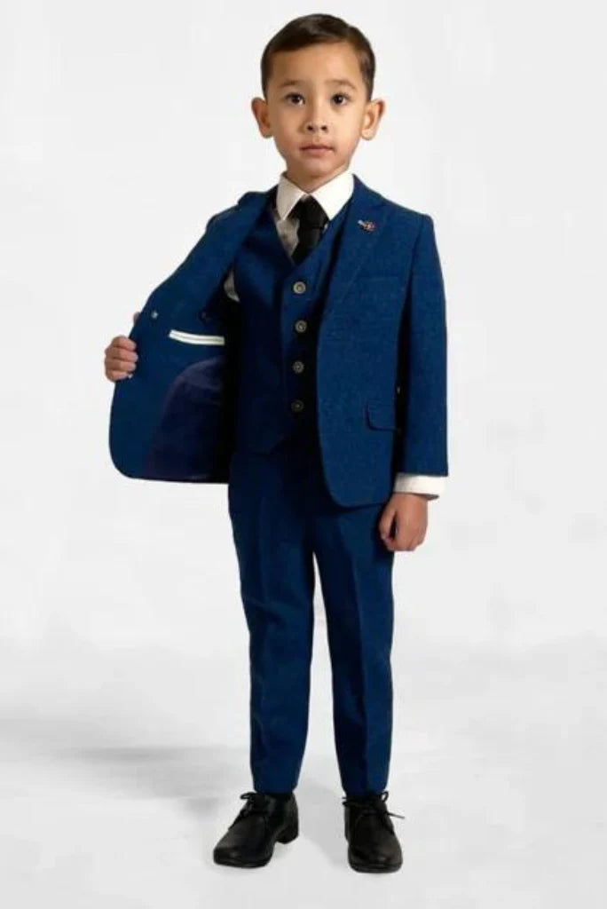 Tweed suit for boy blue