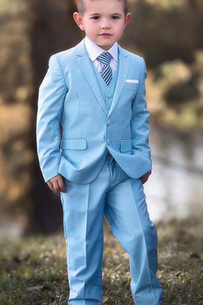 Boy sky blue suit -front