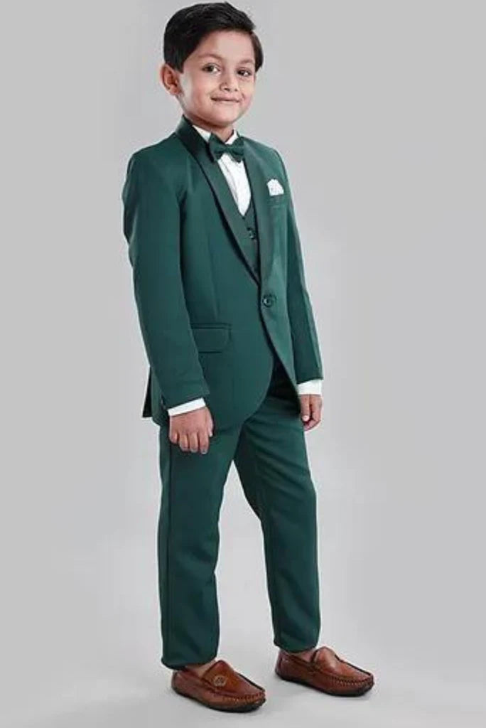 Green three piece suit-side