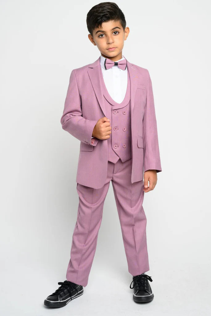 Boys pink three piece-front