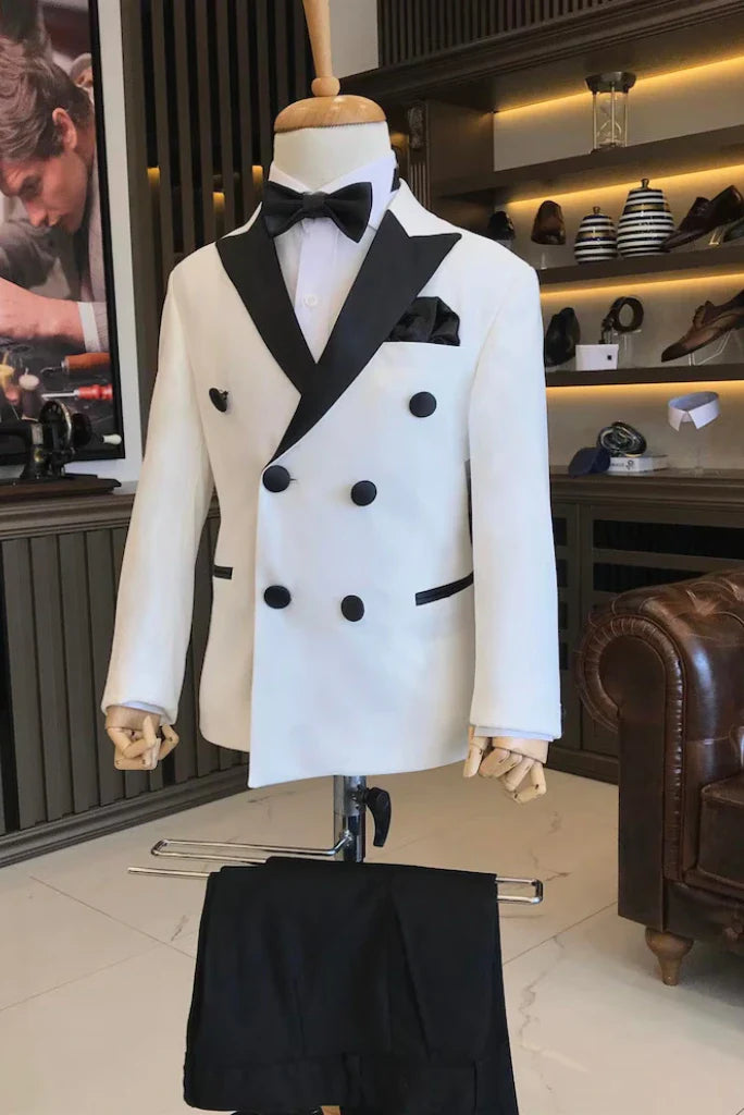White and lack tuxedo suit