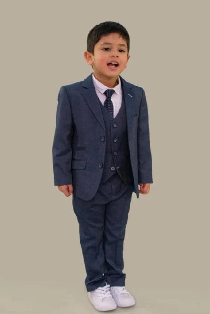 Kids navy blue suit-front