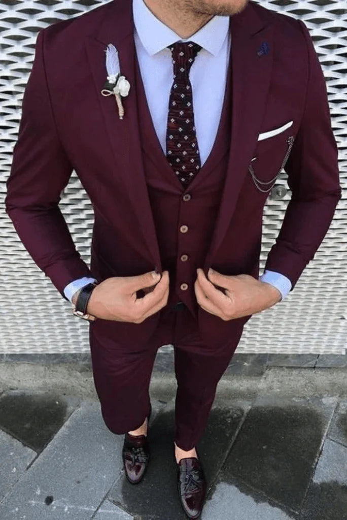Wine Three piece Suit or Man 