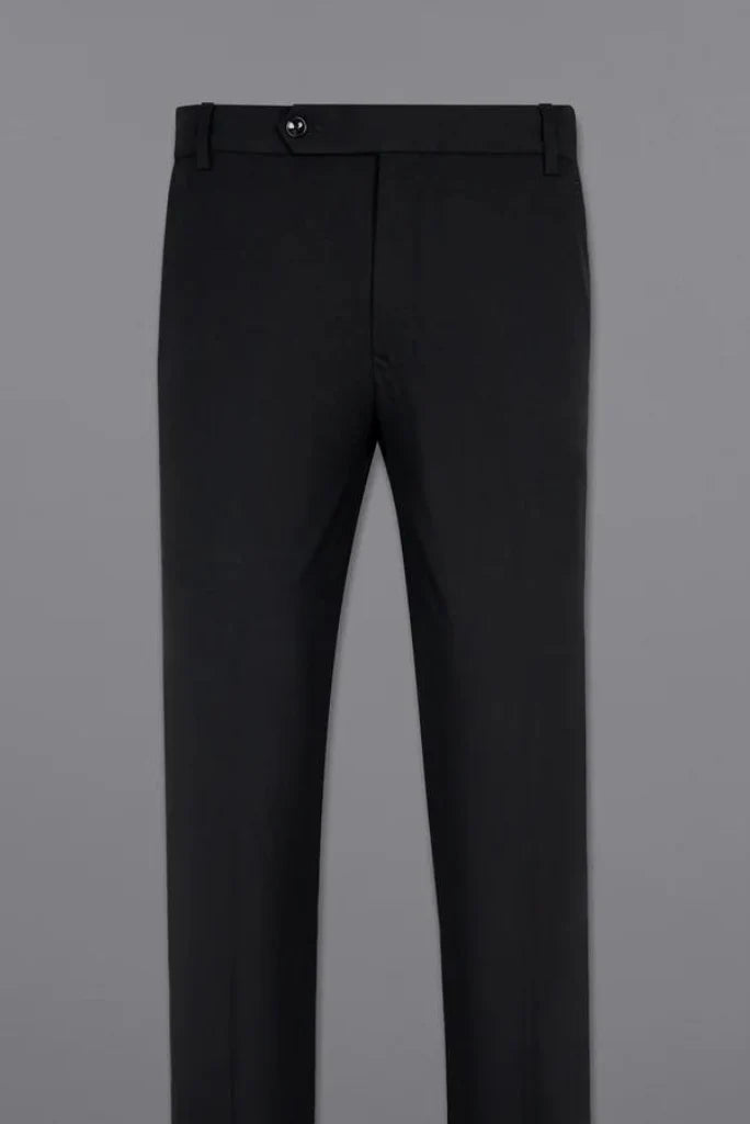 Men Black Casual Pant -Front