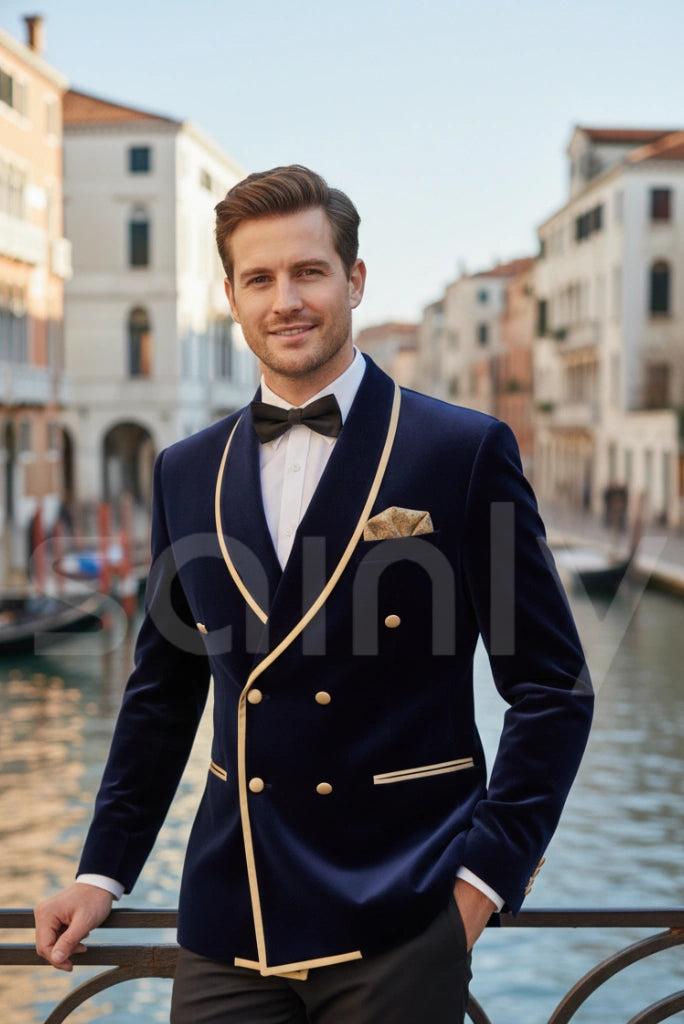 Elegant black cigar jacket formal party outfit