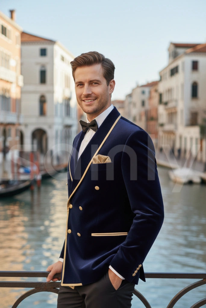 Warm velvet smoking blazer night event wear