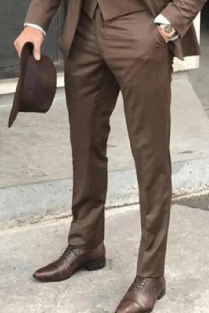 brown formal pant for men- front
