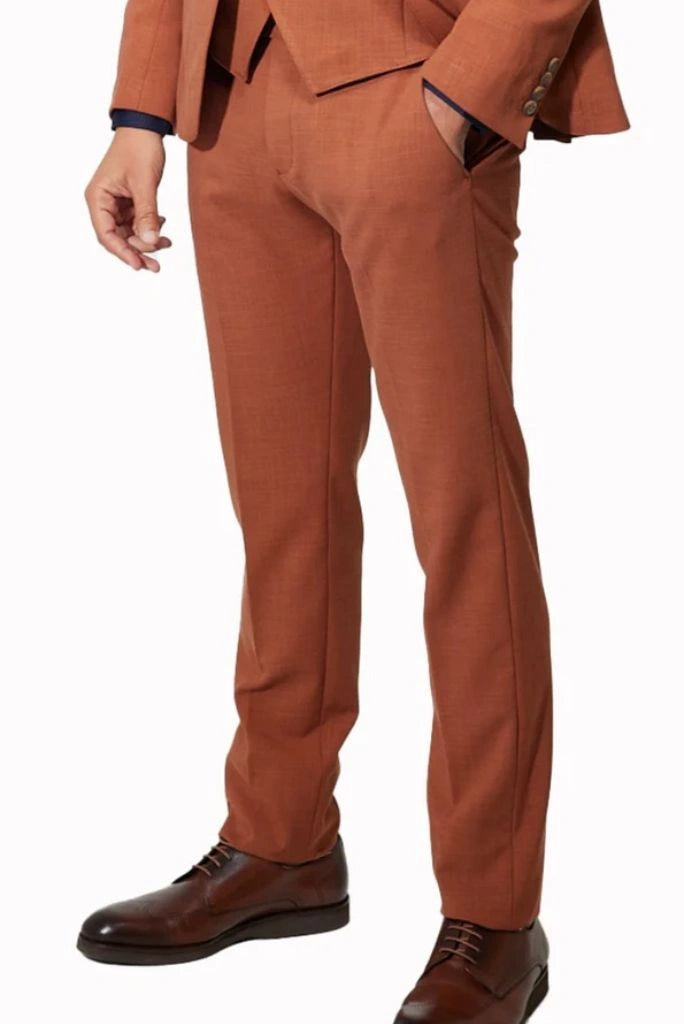 Men rust classic formal pant-front