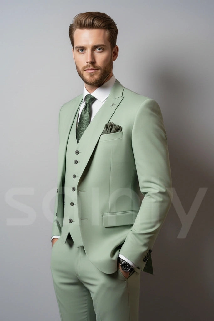 Men three-piece suit for wedding, office, and party occasions-side