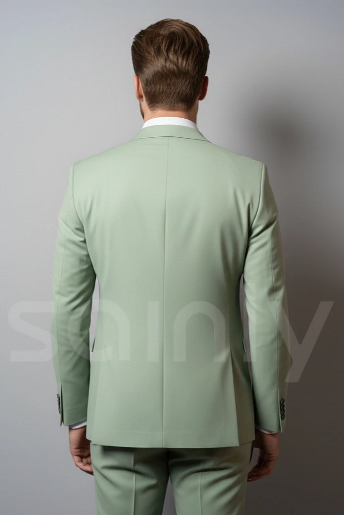 Men tailored three-piece suit for formal events and special occasions-back