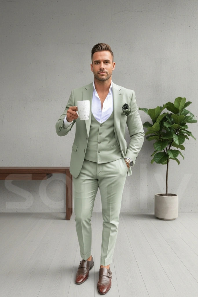 Men three-piece suit for wedding and reception wear-front