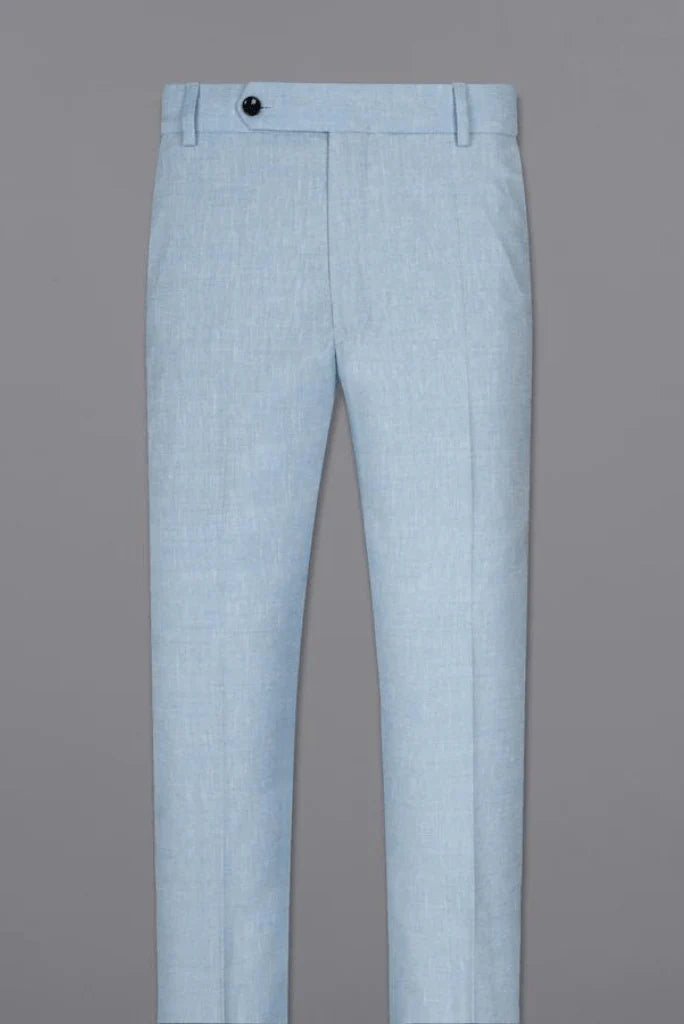 Men Sky Blue Pant-Front