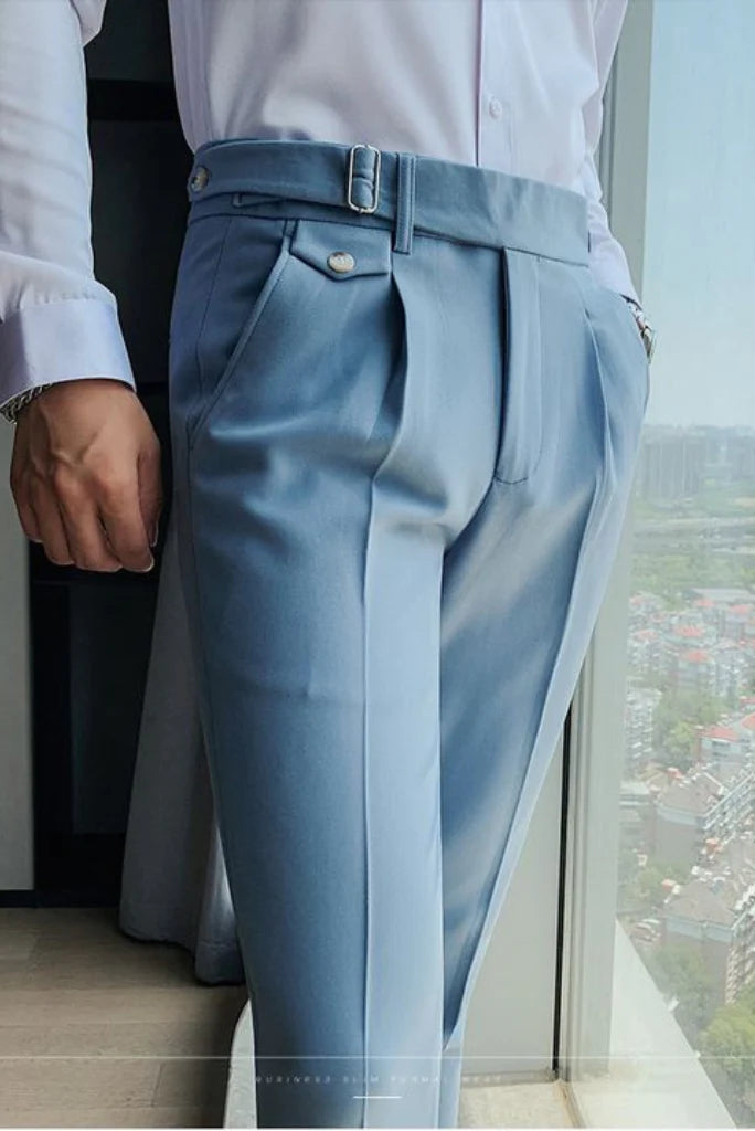 Men sky blue gurkha pant-Side