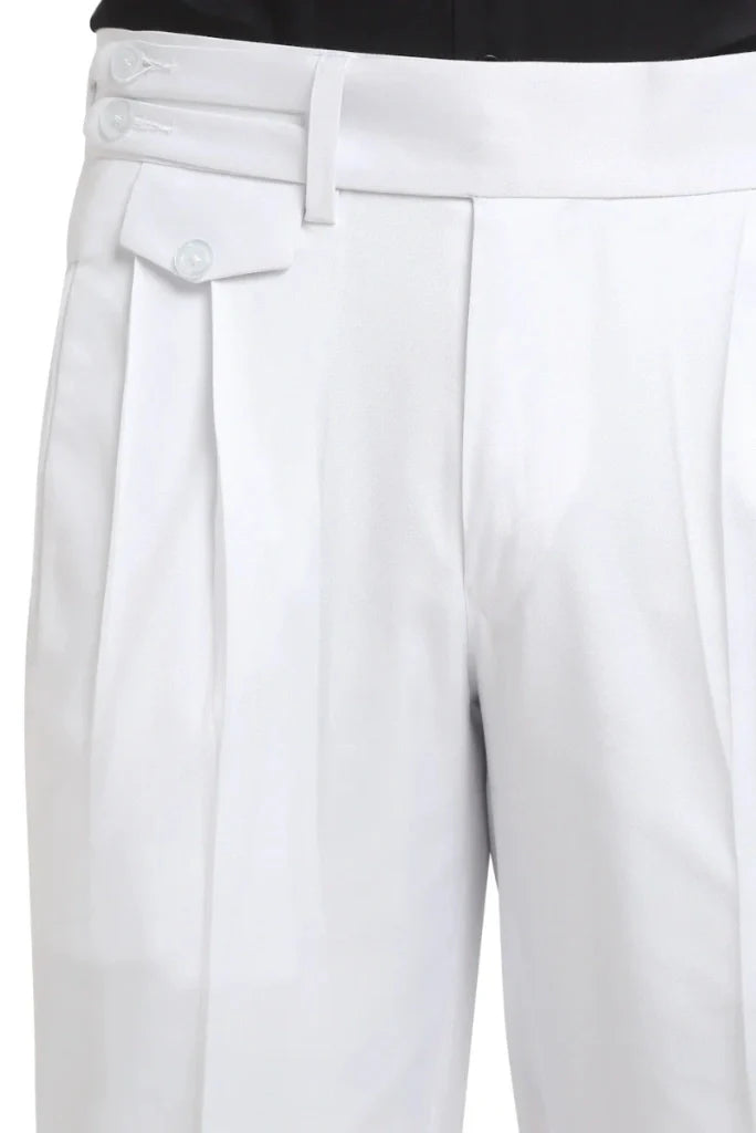 Men White Double-Button Gurkha Pants-Side