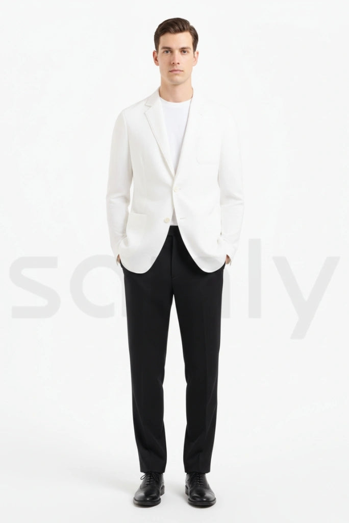 White linen blazer for men’s resort celebrations
