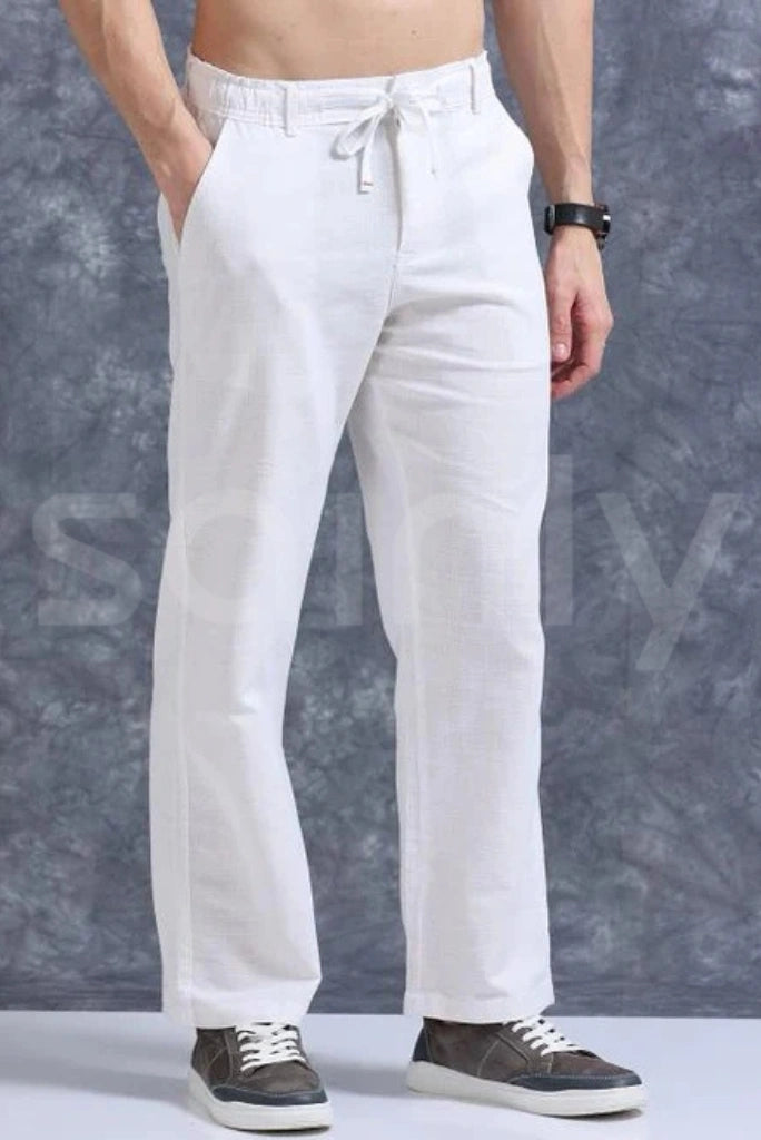 White linen pant for men’s formal celebration-side