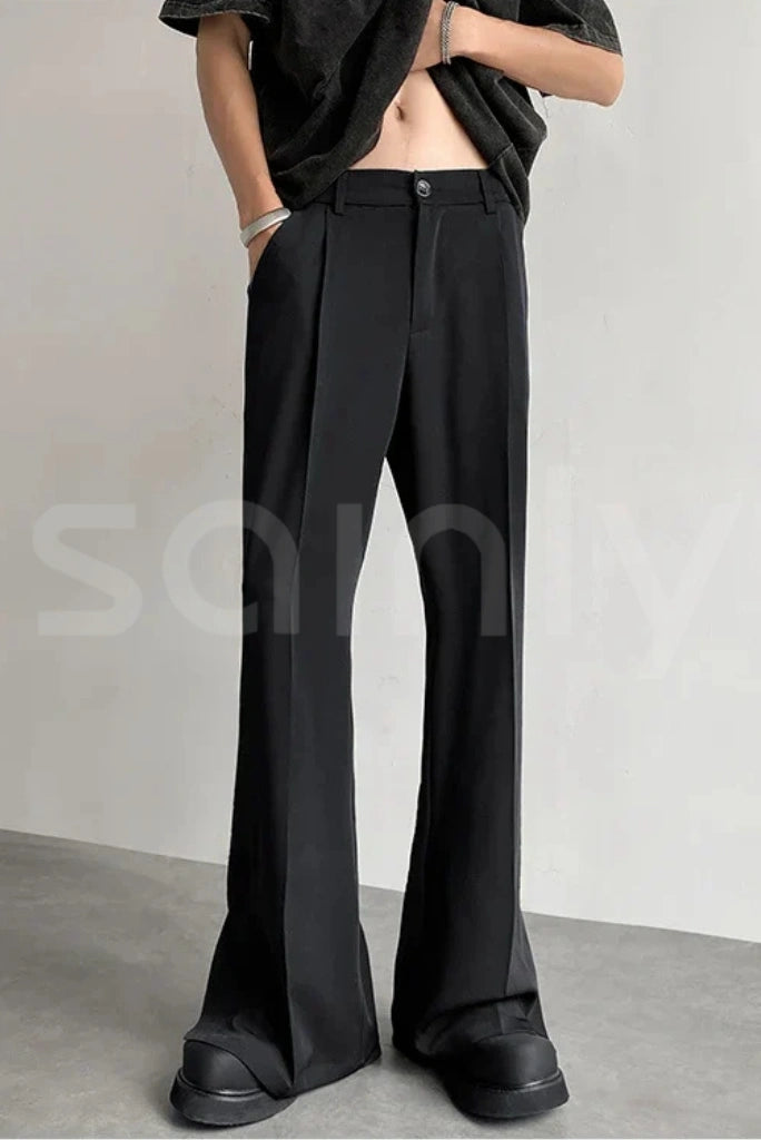 black bootcut formal trouser for men – tailored fit for office and formal occasions-front