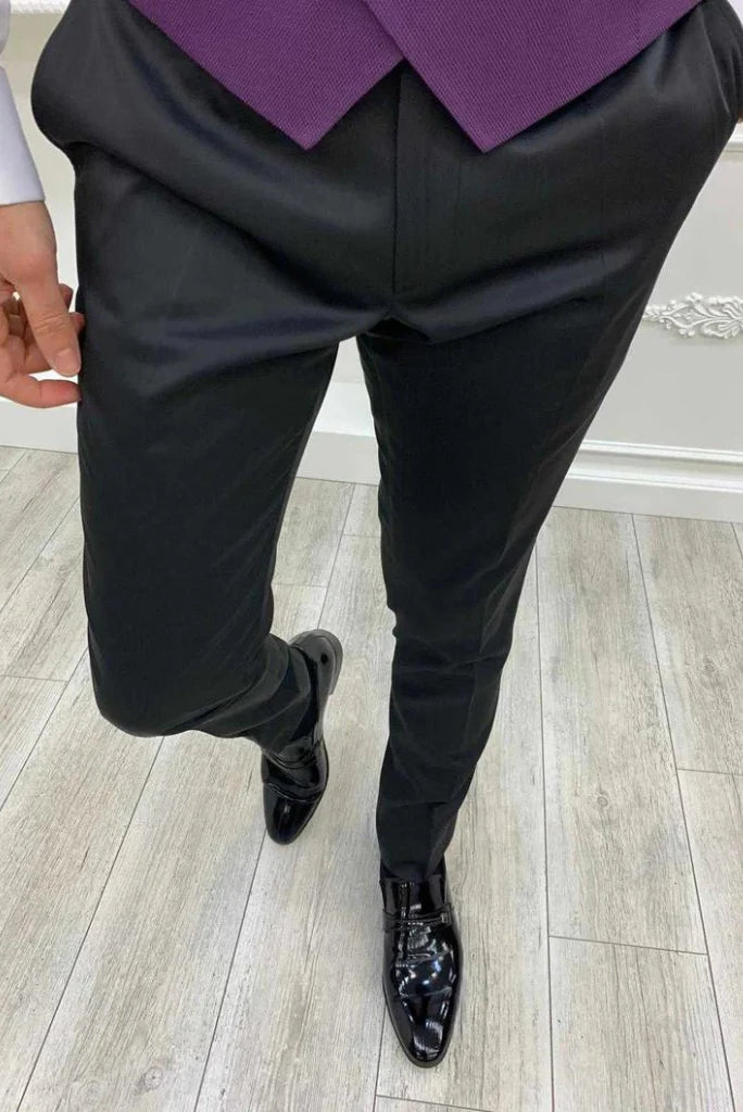 Classic men dark purple suit set ideal for festive and evening wear