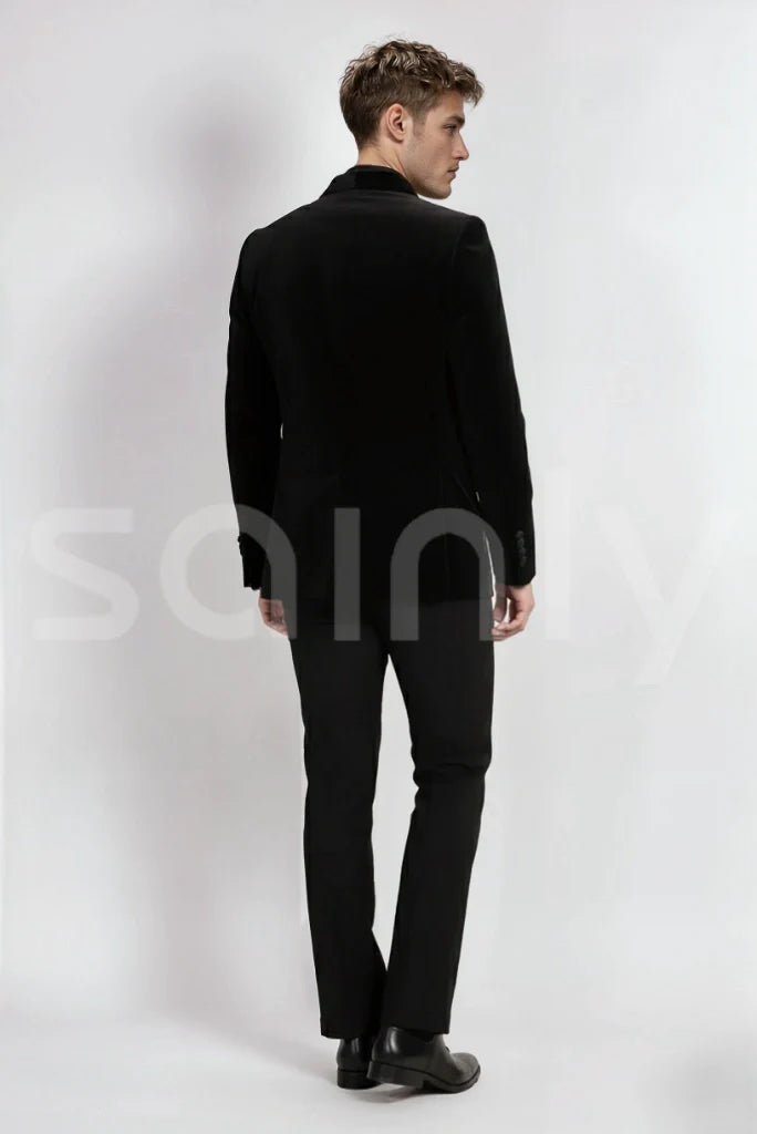 wedding men velvet suit for men- Back
