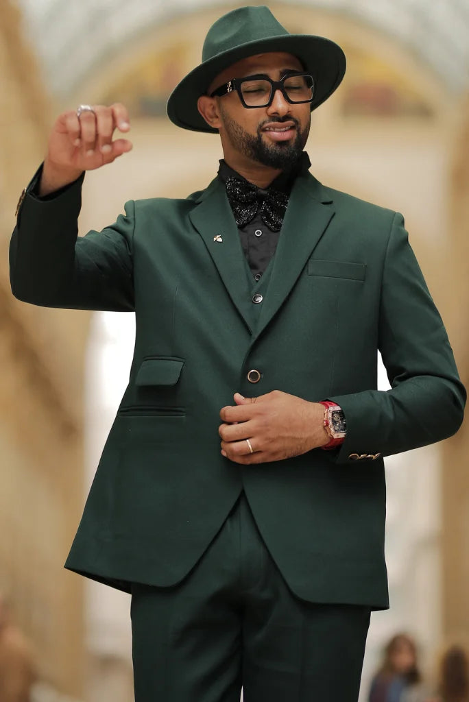 Men emerald green formal suit perfect for office, events, and parties