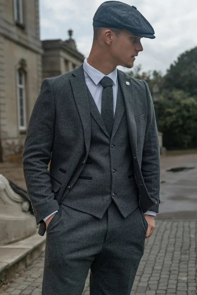 Men grey blazer-front