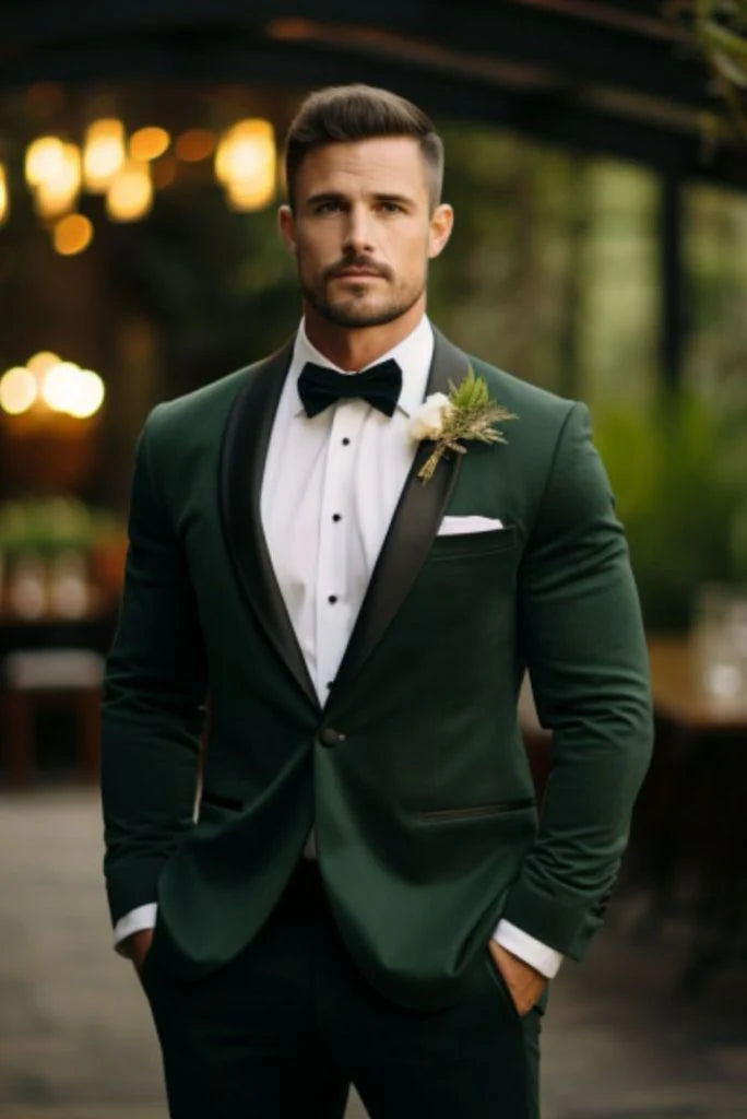 Tuxedo Hunter Green Two Piece Suit For Men