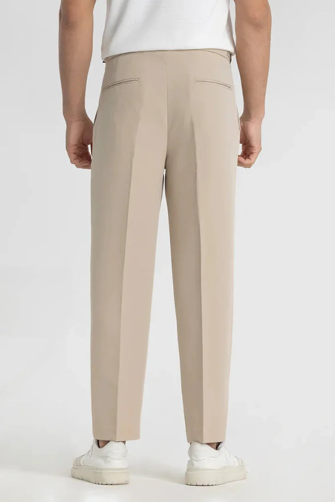 Trendy Korean beige pants for men casual and formal wear-back