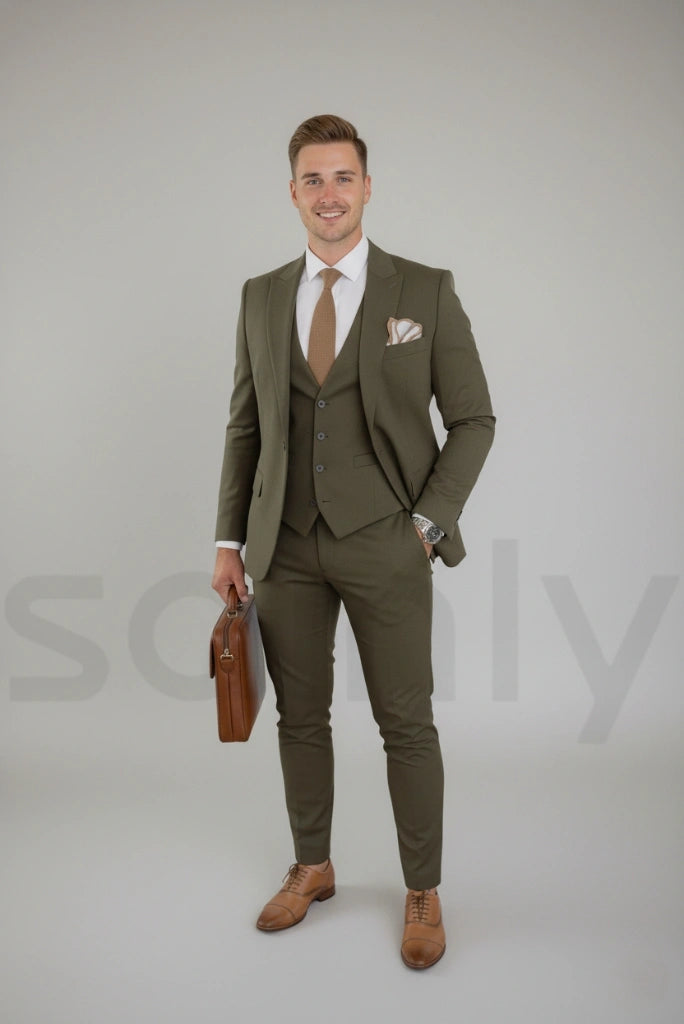 Classic formal three piece suit for men