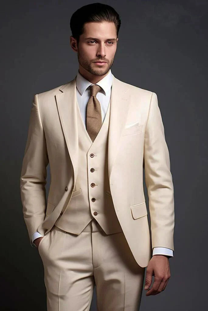 Men three piece suit-front