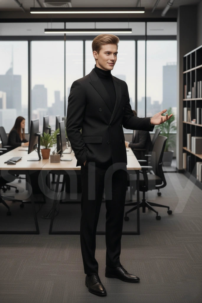 Black suit for special occasions-side