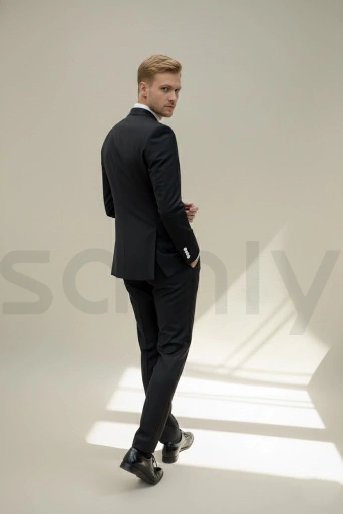 Men black suit for wedding wear and partywear-back