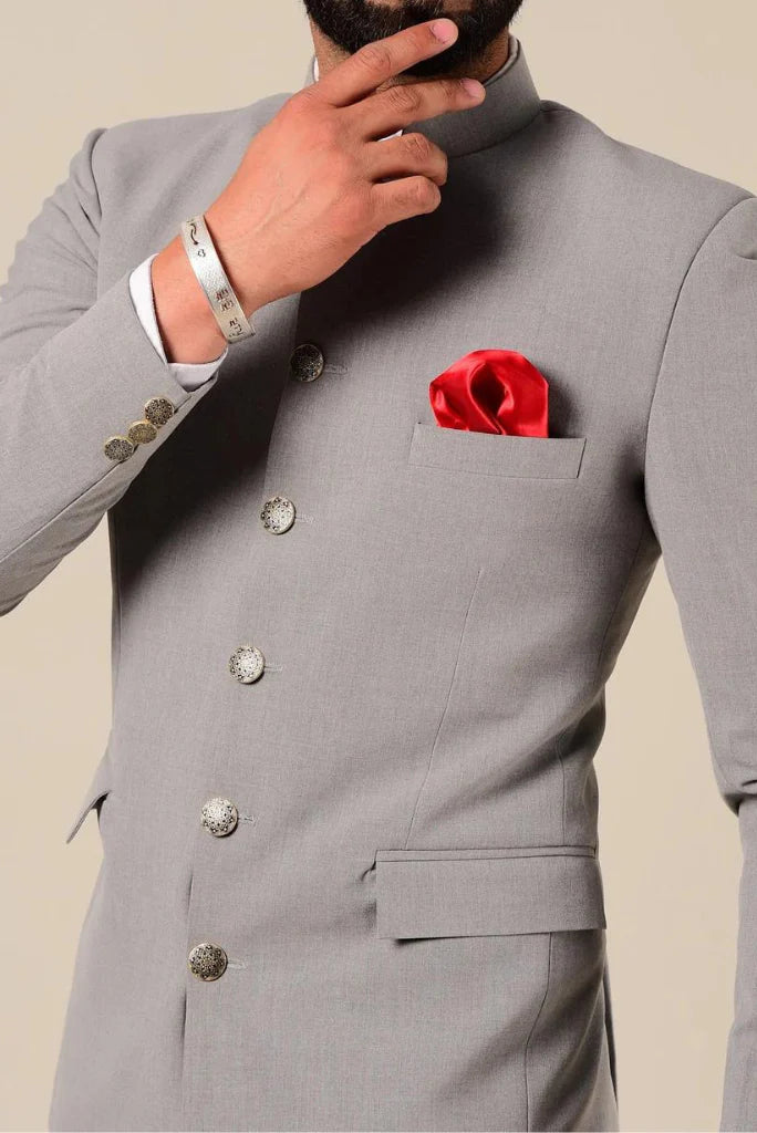 Grey jodhpuri suit for men