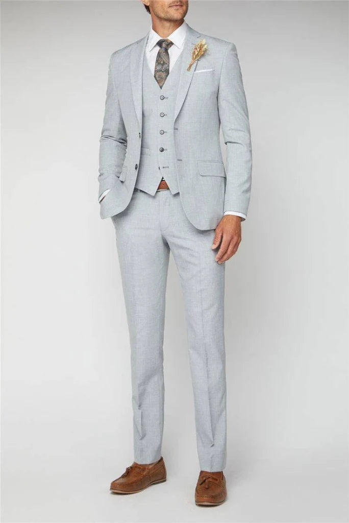 Men grey suit formal-front
