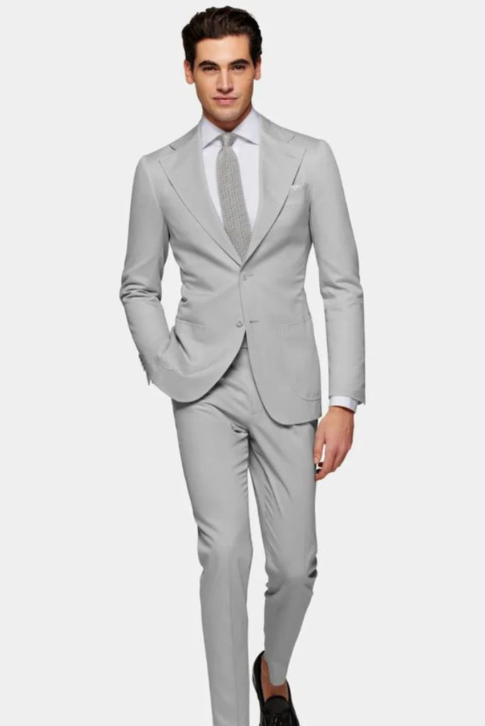 men grey suit for wedding and events-front
