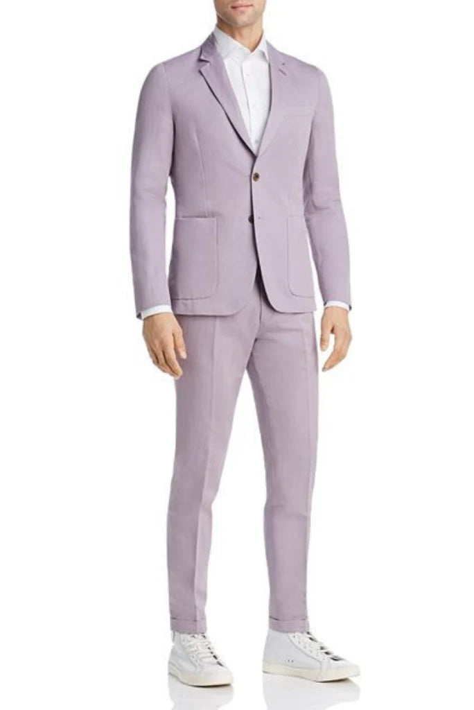 Men lavender formal suit-front