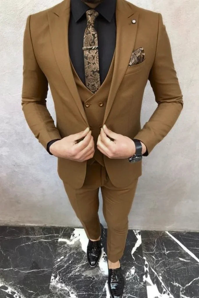 Men mustard three piece suit_1-front 