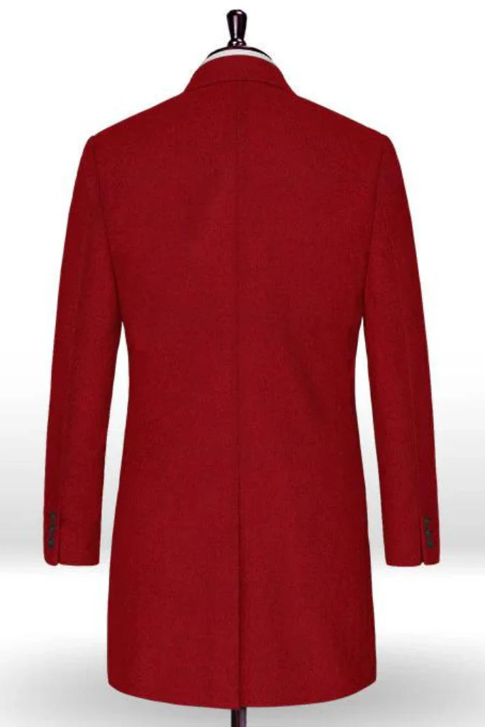 Men overcoat red-back