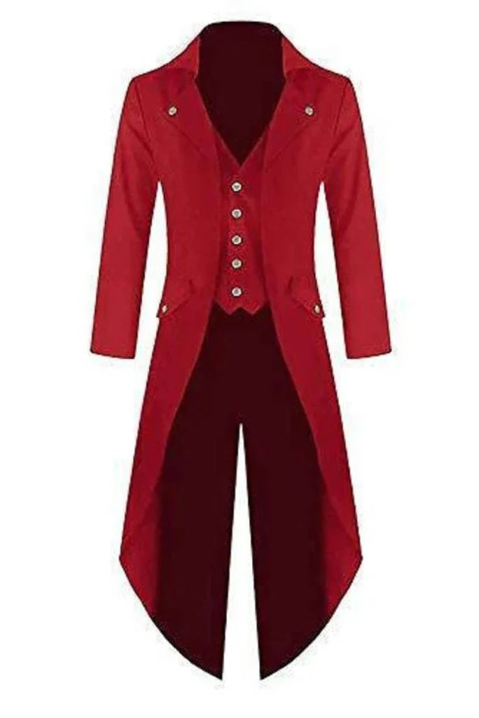 Men red tailcoat-front