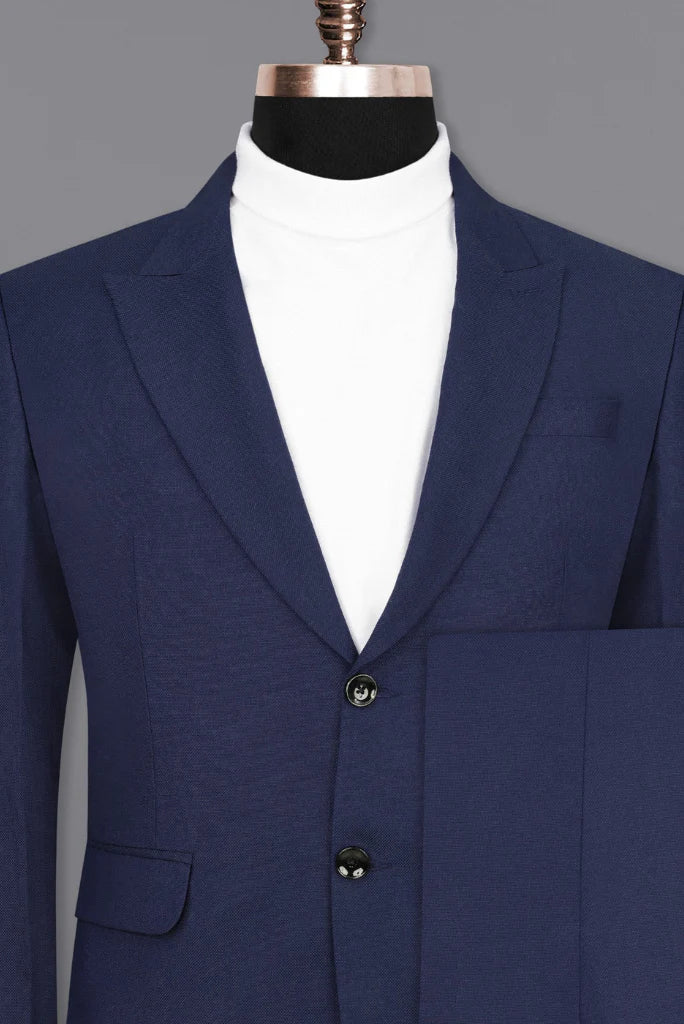 Royal blue two piece suit for men