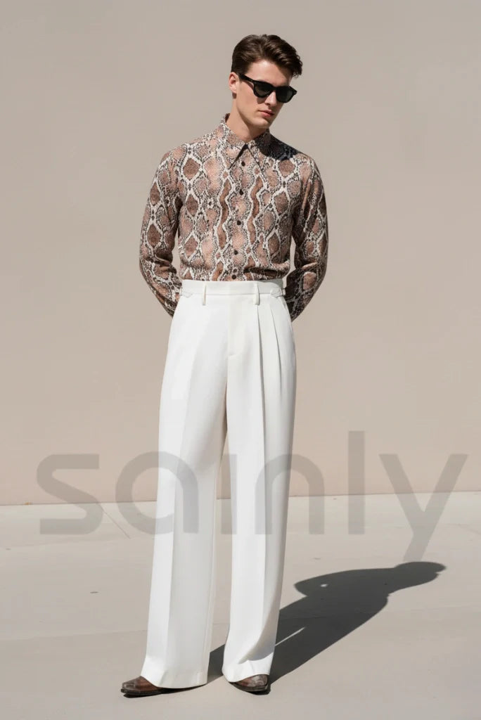 White bootcut pant for men