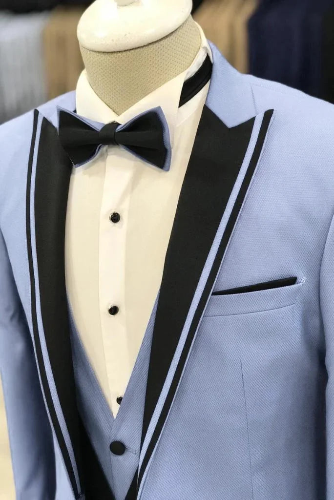 Sky blue designer suit for men