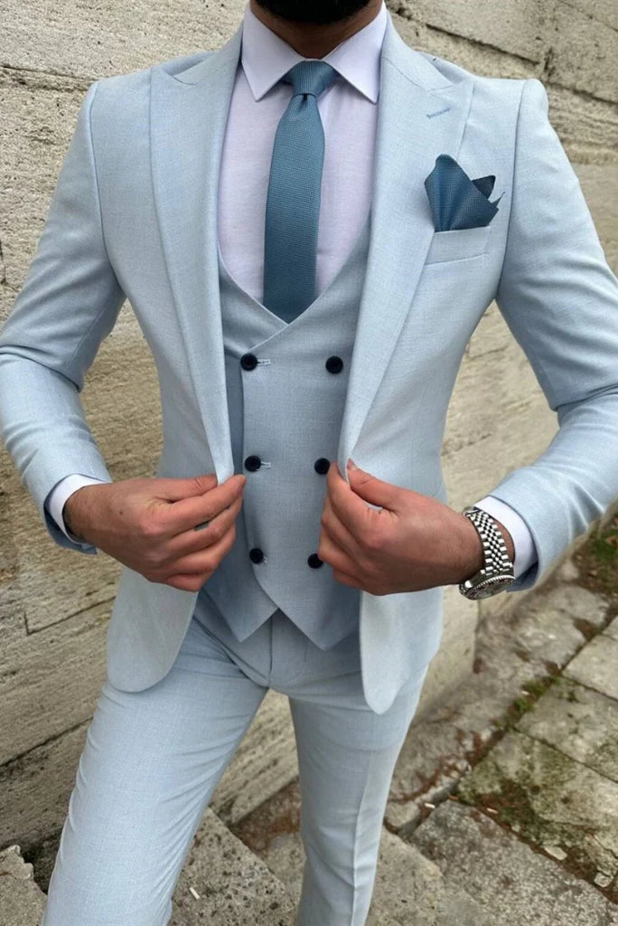 Sky blue suit for men