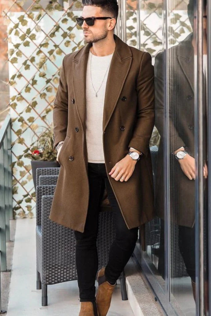 Men stylish overcoat-front