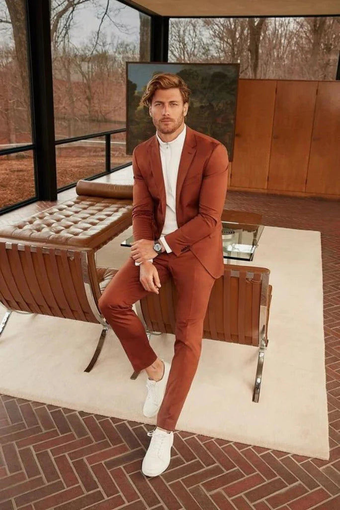 Men suit rust-front