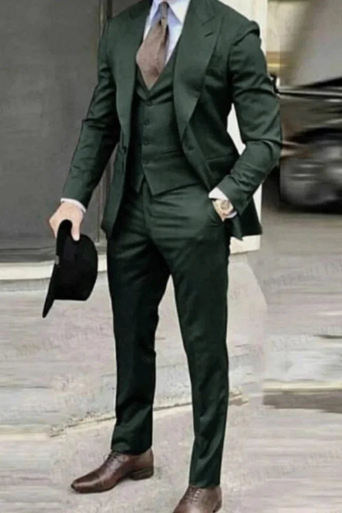 Men three piece formal suit-front