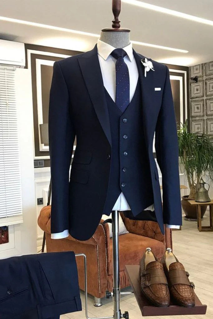 Groom three piece wedding suit - Front